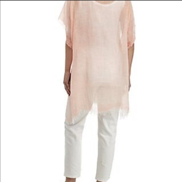 Eileen Fisher peach poncho one size nwt - Picture 2 of 5